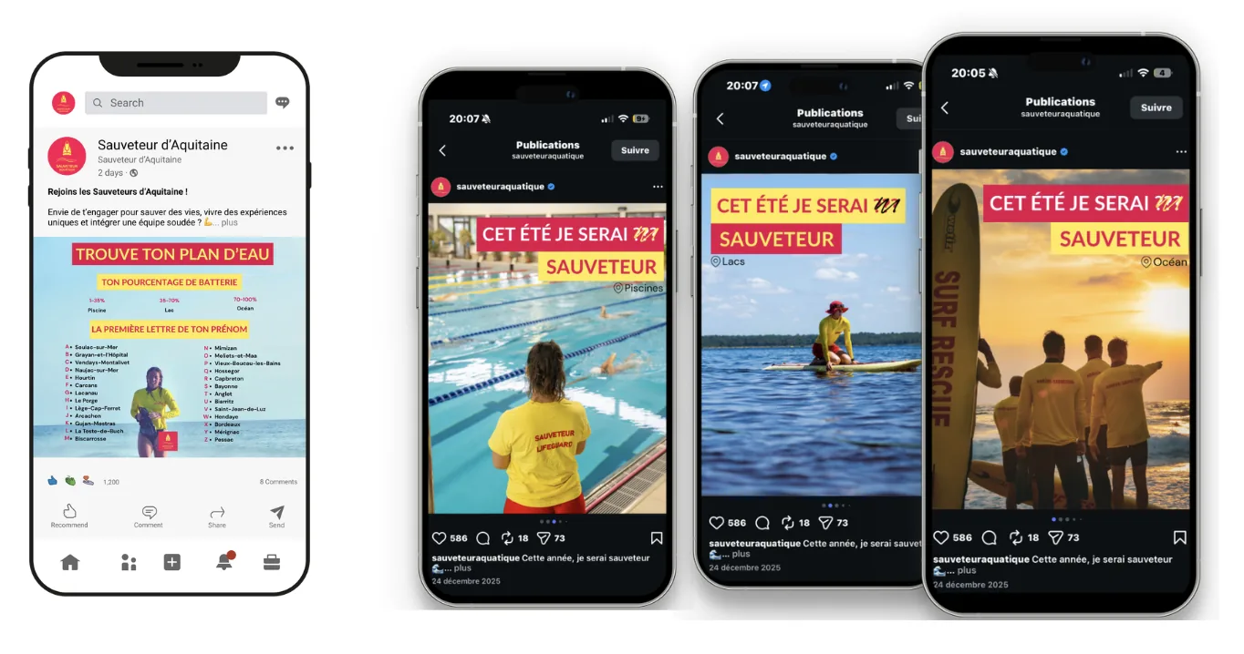 Publications LinkedIn et Instagram de la campagne